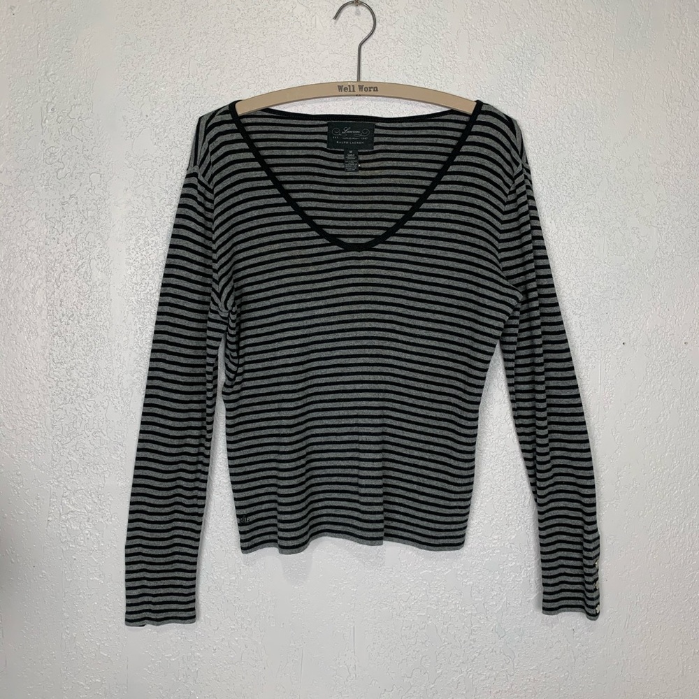 Lauren Ralph Lauren soft cotton knit striped shirt